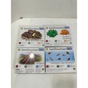 Smithsonian 4 Pack STEM Learning Kids Science Kits Crystal Dig Volcano Sea Monst